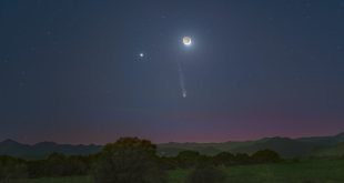 تصویر روز ناسا: دنباله‌دار، سیاره، ماه