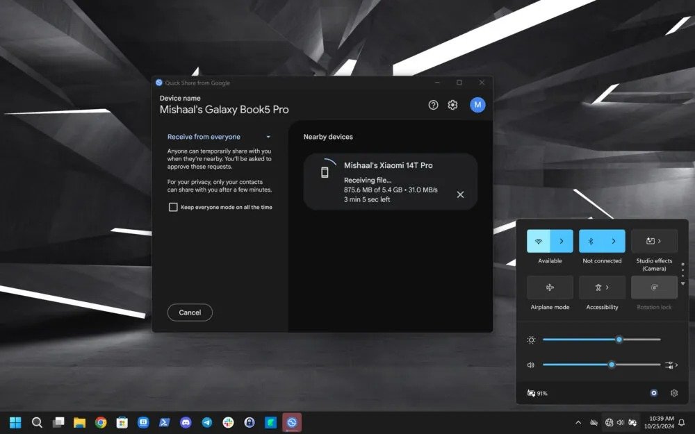 1730154740 389 Quick Share اکنون بدون شبکه وای‌فای هم فایل‌ها را سریع