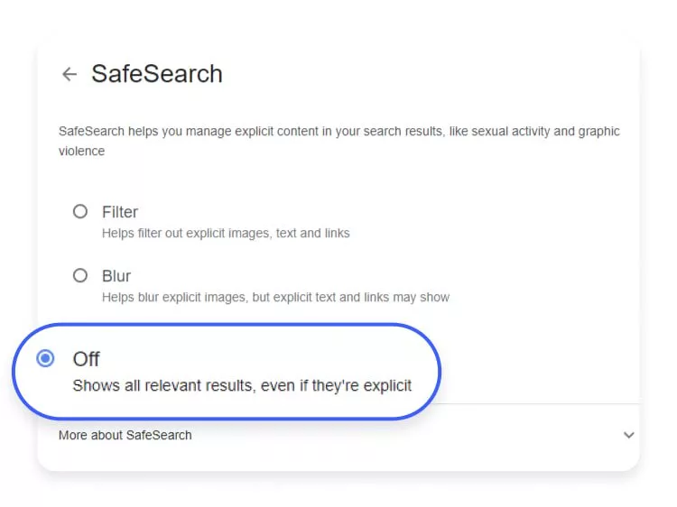 چطور جستجوی ایمن گوگل safe search را خاموش کنیم؟ دانشجو.webp