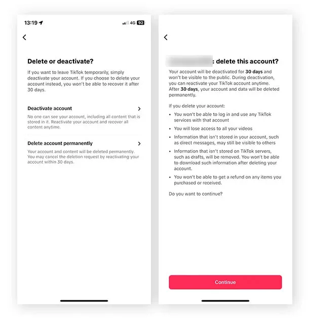 1731641300 888 آموزش دیلیت اکانت تیک تاک؛ حذف Tik Tok به طور.webp